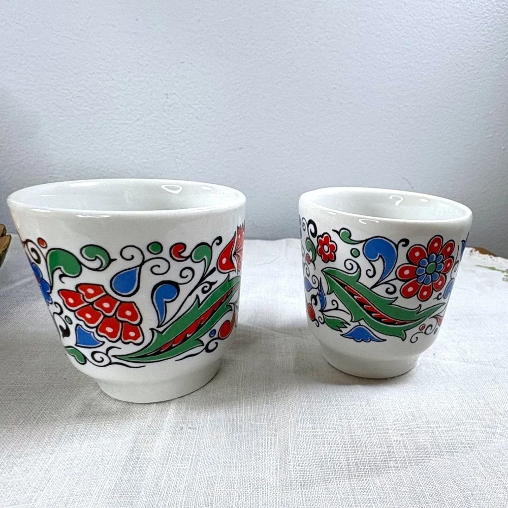 Vintage Keramikos  Greek Metaxa Ouzo Brandy Ceramic Decanter 6 Cup Set